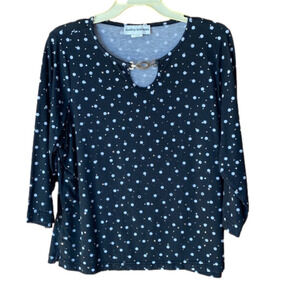 Cathy Daniels Black and White Polka Dot Long Sleeve Tee